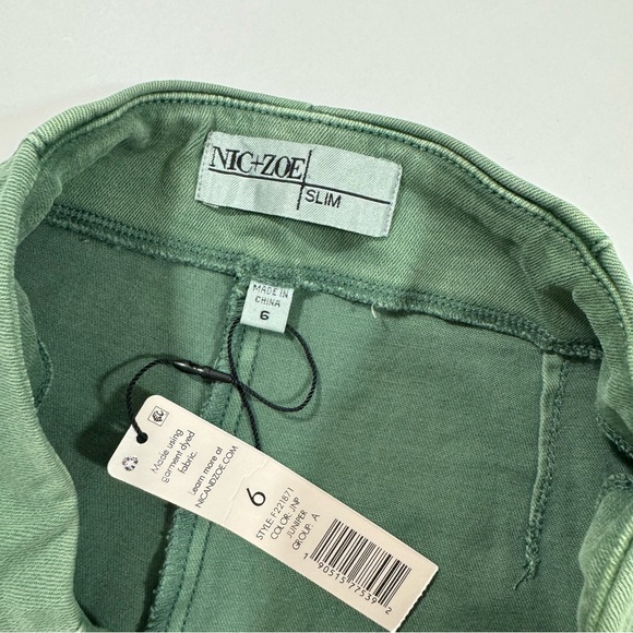 New Nic Zoe Seams All Day Denim Slim Pants Juniper Green - Picture 5 of 9